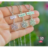 Кулон для троих друзей "Best Friends Forever. Снежинки. Цена за набор